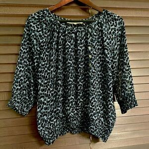 Blue cheetah print blouse